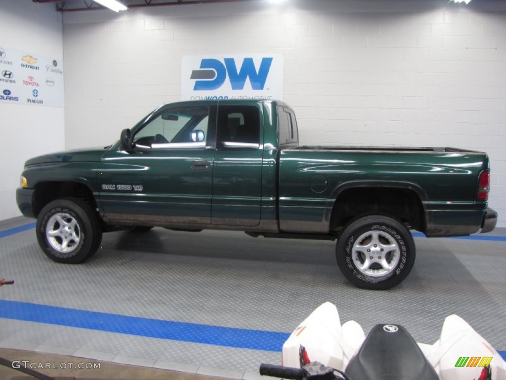 2001 Ram 1500 SLT Club Cab 4x4 - Forest Green Pearl / Agate photo #5