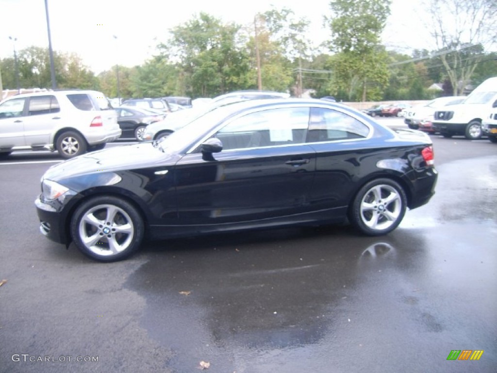 2008 1 Series 128i Coupe - Jet Black / Black photo #2