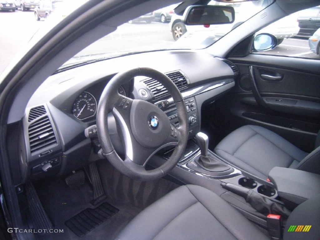 Black Interior 2008 BMW 1 Series 128i Coupe Photo #54854467