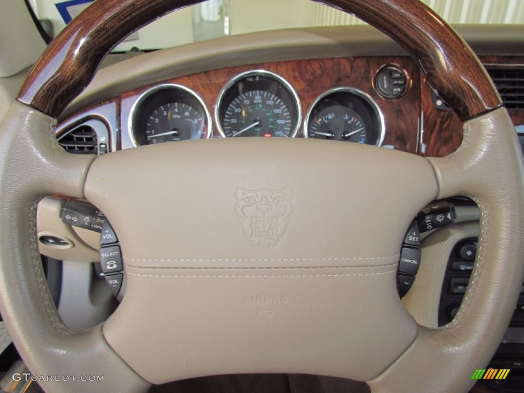 2006 Jaguar XK XKR Convertible Ivory Steering Wheel Photo #54856702