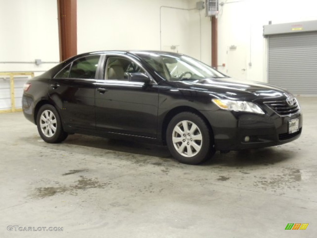 2007 Camry XLE V6 - Black / Bisque photo #7
