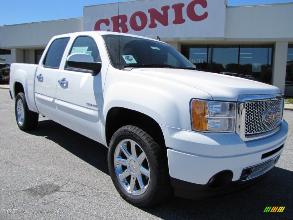 2012 Sierra 1500 Denali Crew Cab 4x4 - Summit White / Cocoa/Light Cashmere photo #1
