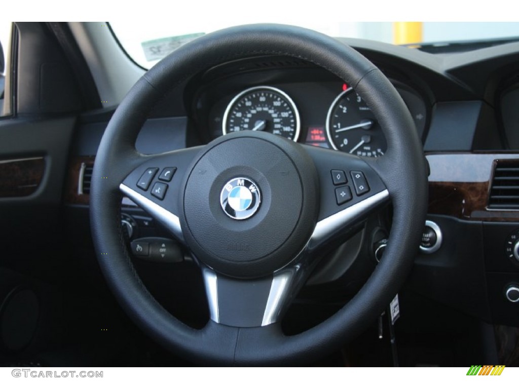 2009 BMW 5 Series 550i Sedan Black Steering Wheel Photo #54865663