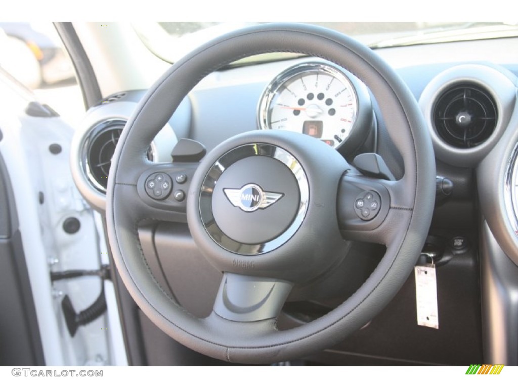 2012 Mini Cooper S Countryman Carbon Black Steering Wheel Photo #54873007