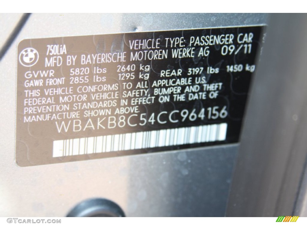 2012 7 Series 750Li Sedan - Space Grey Metallic / Oyster/Black photo #8