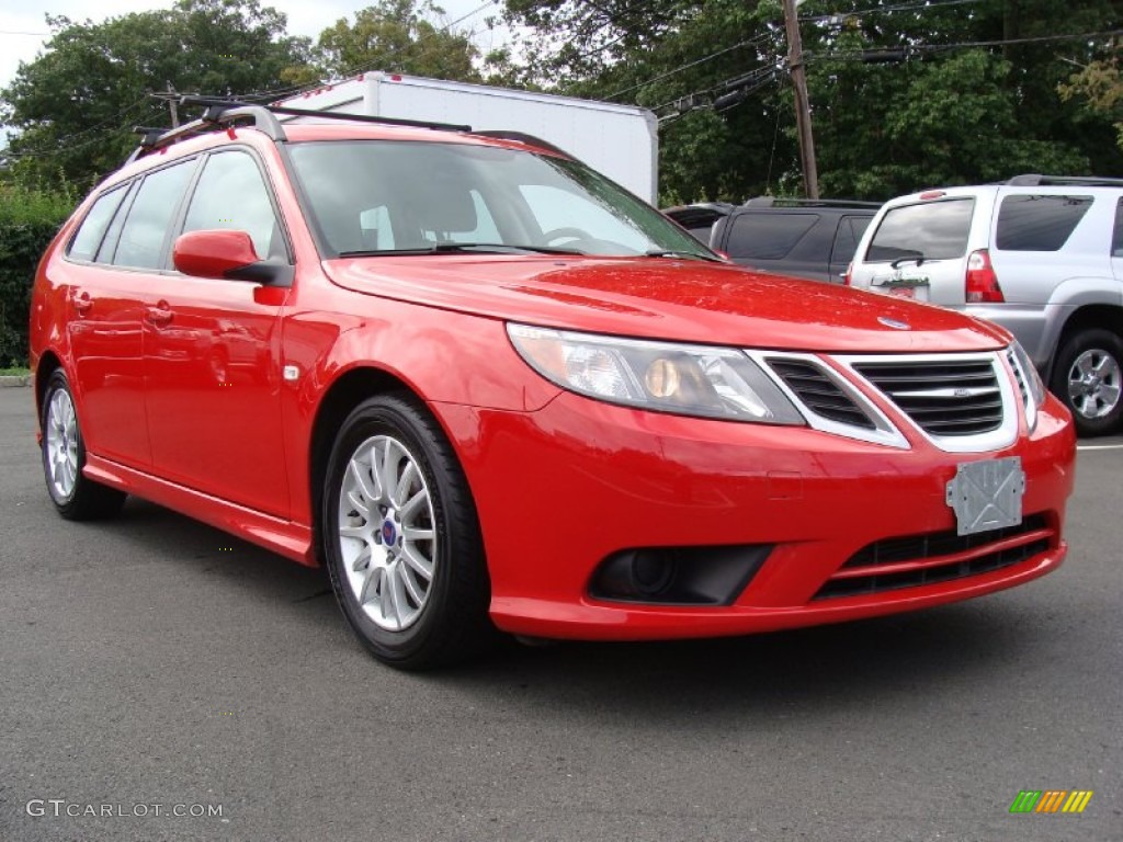 Laser Red 2008 Saab 9-3 2.0T SportCombi Wagon Exterior Photo #54875500