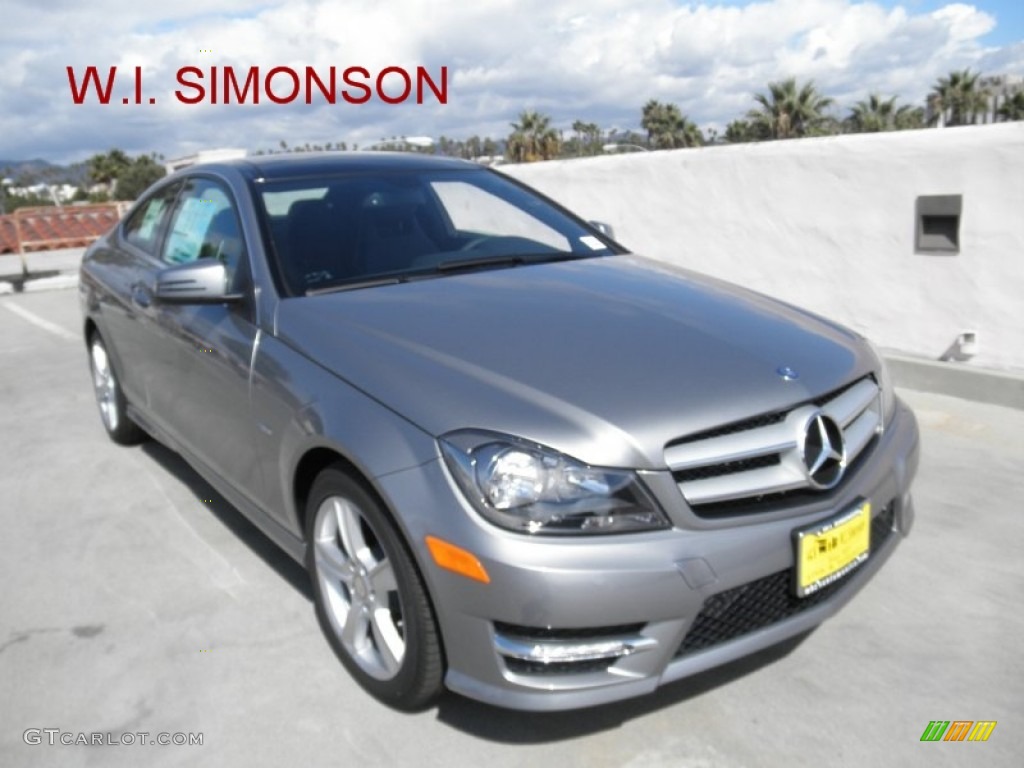 2012 C 250 Coupe - Palladium Silver Metallic / Black photo #1