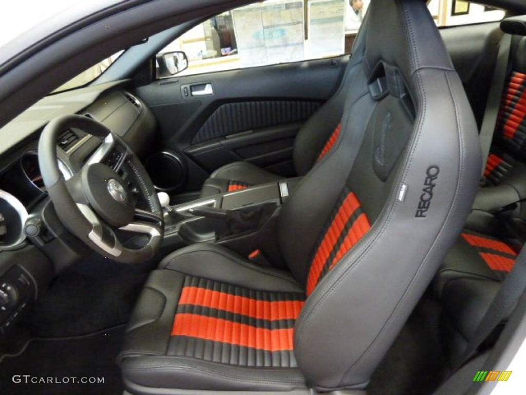 Charcoal Black/Red Recaro Sport Seats Interior 2012 Ford Mustang Shelby GT500 SVT Performance Package Coupe Photo #54878167