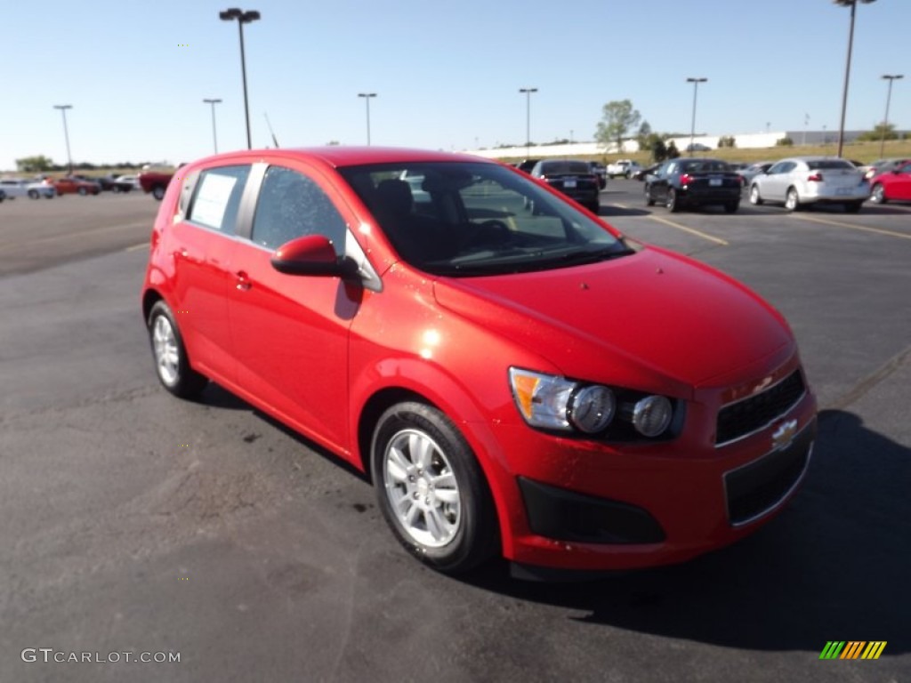 Inferno Orange Metallic 2012 Chevrolet Sonic LT Hatch Exterior Photo #54879518