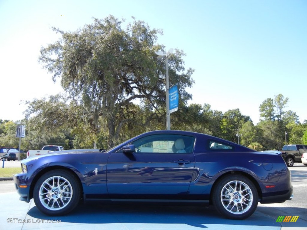 2012 Mustang V6 Premium Coupe - Kona Blue Metallic / Stone photo #2