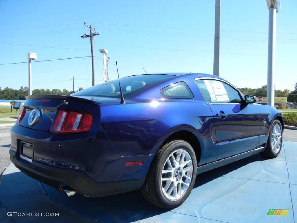 2012 Mustang V6 Premium Coupe - Kona Blue Metallic / Stone photo #3