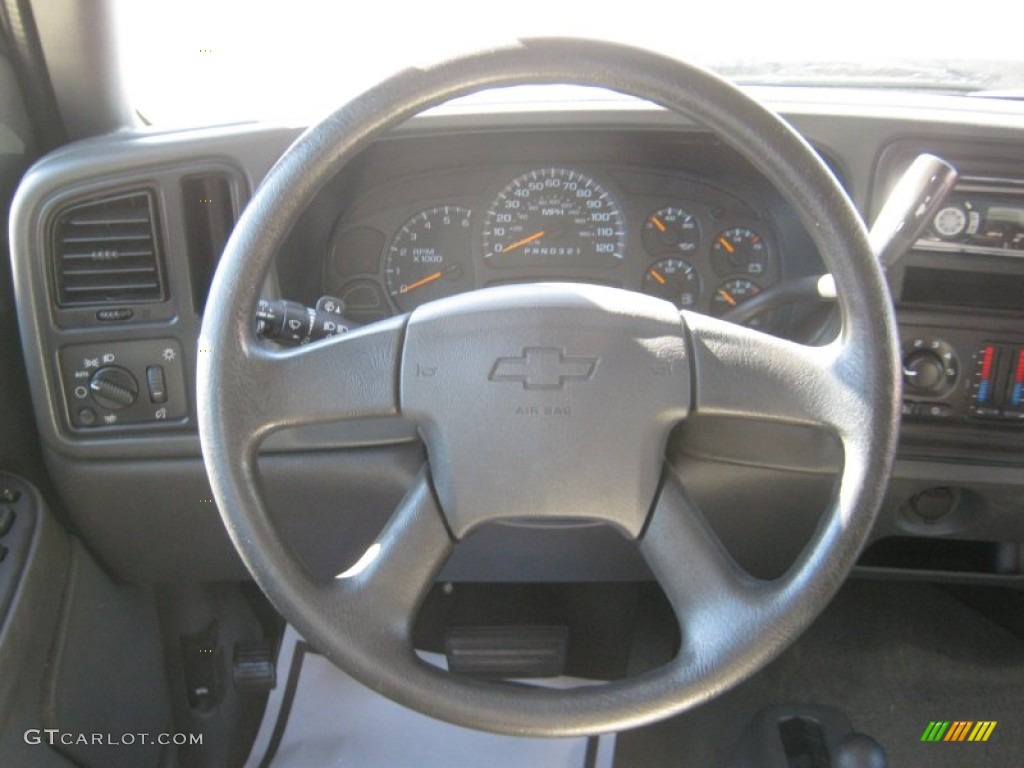 2006 Chevrolet Silverado 1500 LS Crew Cab 4x4 Dark Charcoal Steering Wheel Photo #54880804