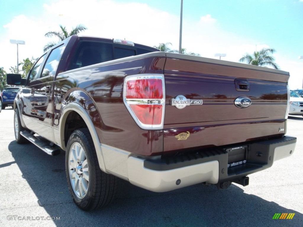 2010 F150 King Ranch SuperCrew - Royal Red Metallic / Chapparal Leather photo #9