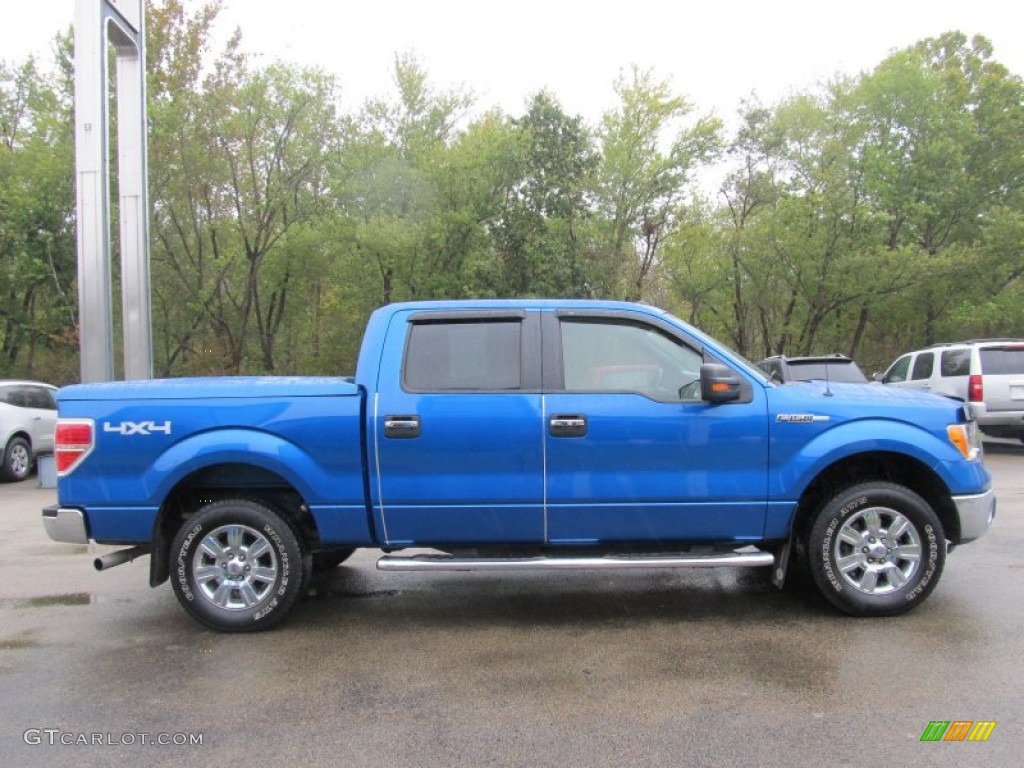 2010 F150 XLT SuperCrew 4x4 - Blue Flame Metallic / Medium Stone photo #4