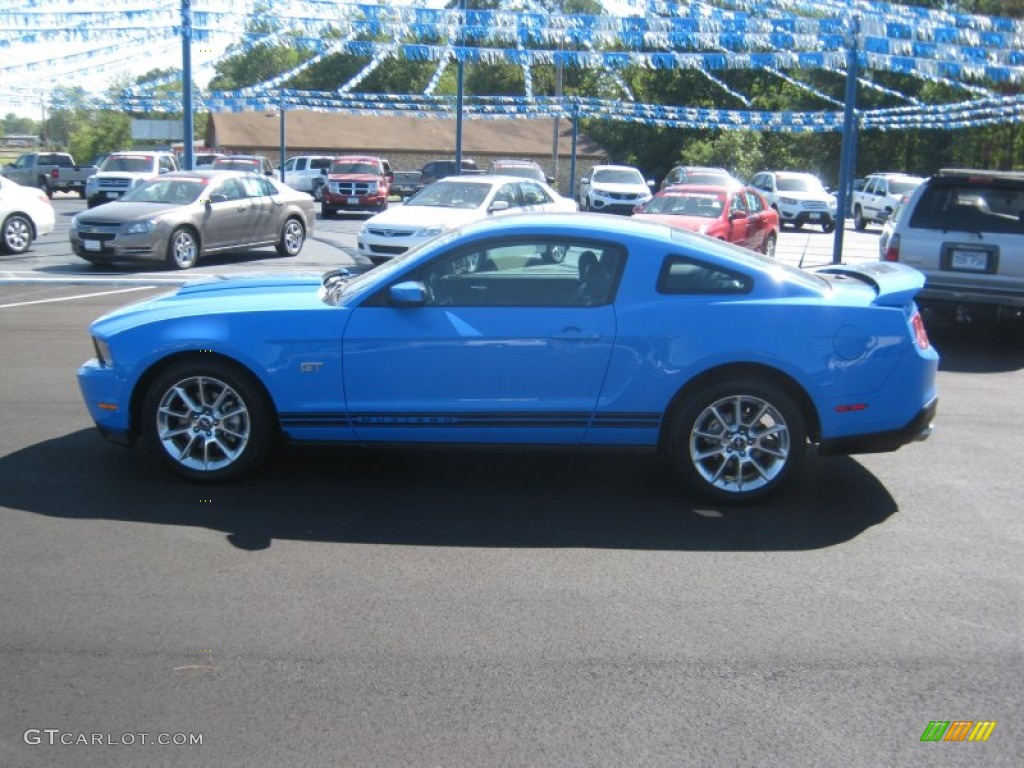 2010 Mustang GT Premium Coupe - Grabber Blue / Charcoal Black/Grabber Blue photo #2