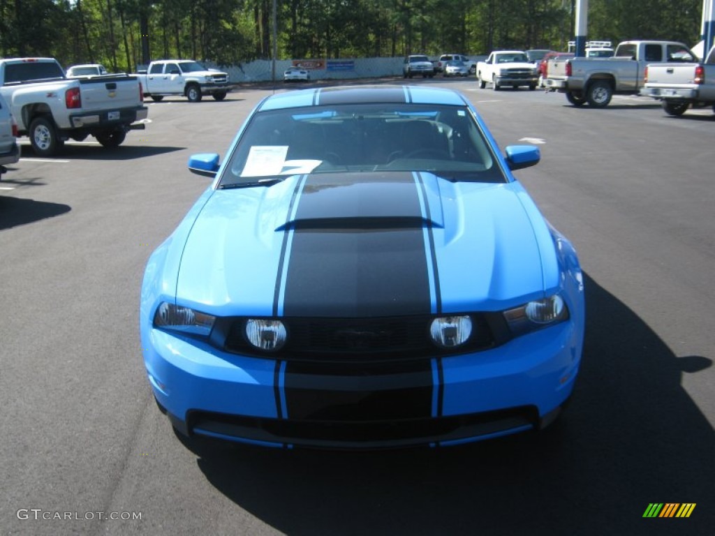 2010 Mustang GT Premium Coupe - Grabber Blue / Charcoal Black/Grabber Blue photo #8