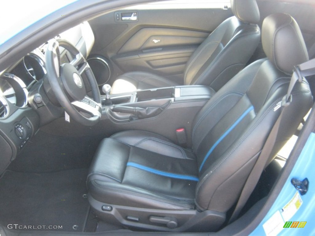 Charcoal Black/Grabber Blue Interior 2010 Ford Mustang GT Premium Coupe Photo #54885817