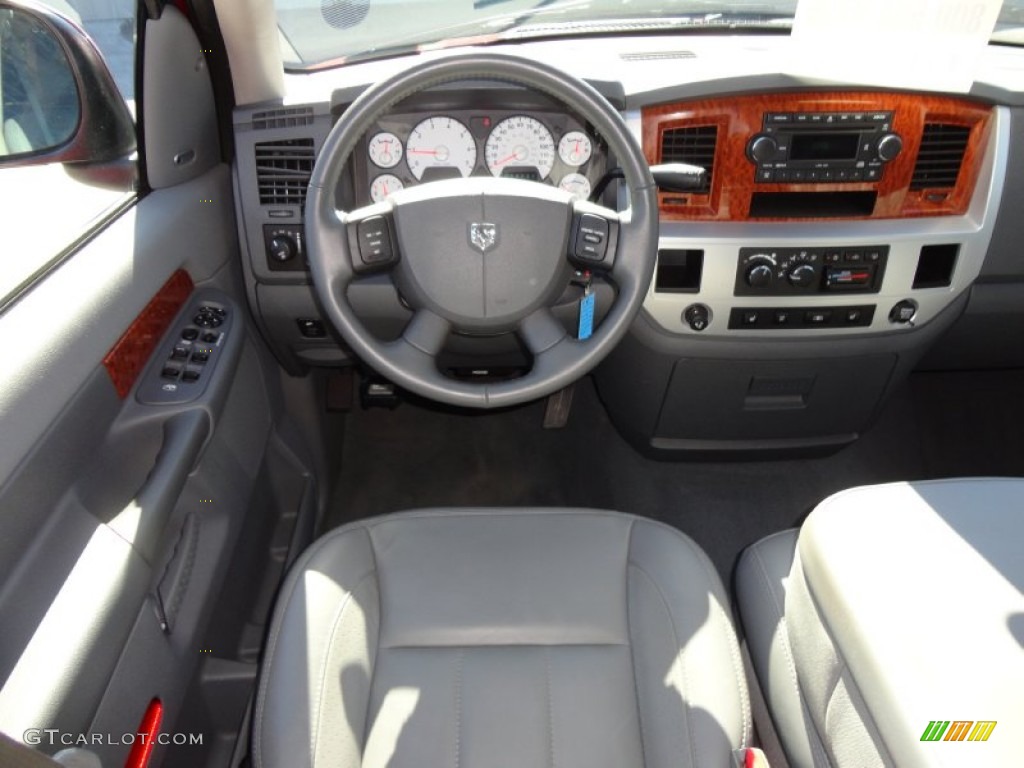 2007 Ram 1500 Laramie Quad Cab - Inferno Red Crystal Pearl / Medium Slate Gray photo #6