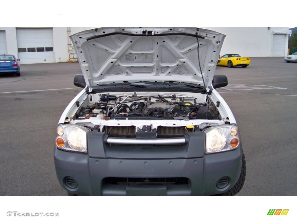 2002 Frontier XE Crew Cab 4x4 - Cloud White / Charcoal photo #23