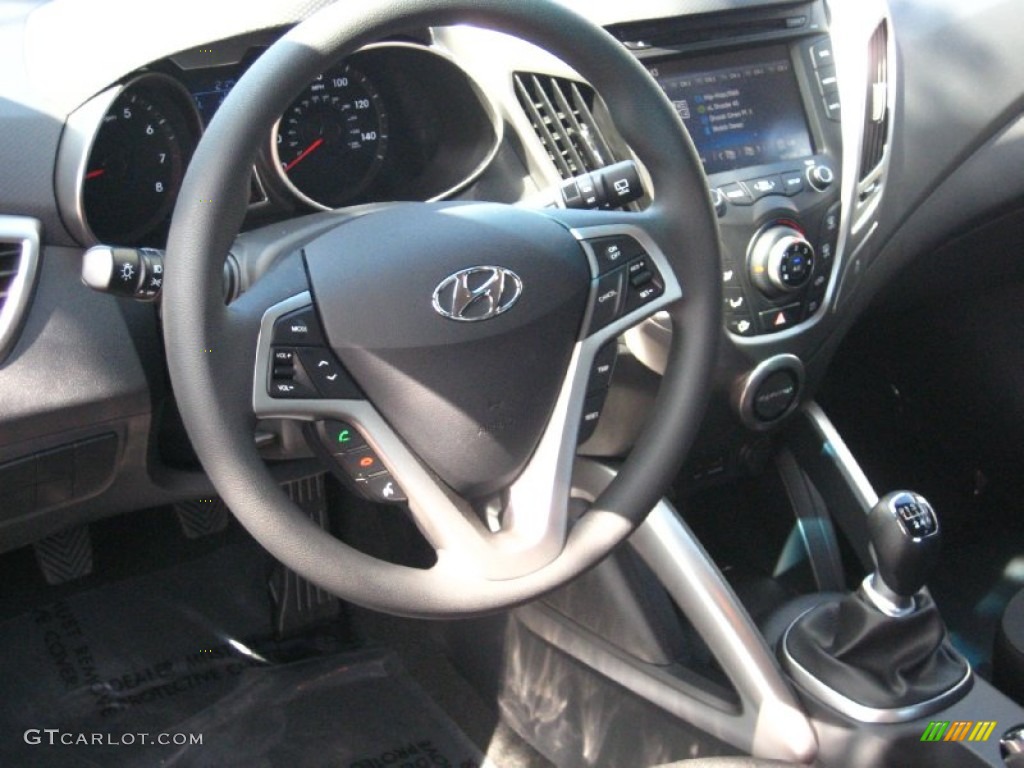 2012 Hyundai Veloster Standard Veloster Model Black Dashboard Photo #54887611