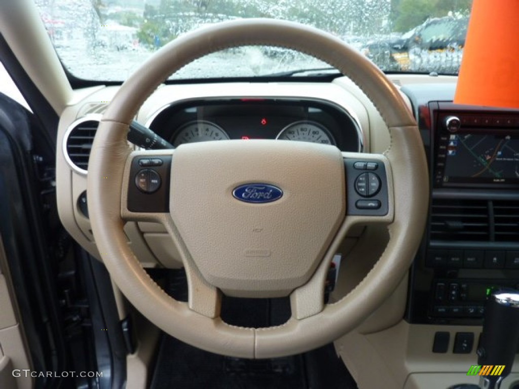 2010 Ford Explorer Sport Trac Limited 4x4 Camel/Sand Steering Wheel Photo #54893734