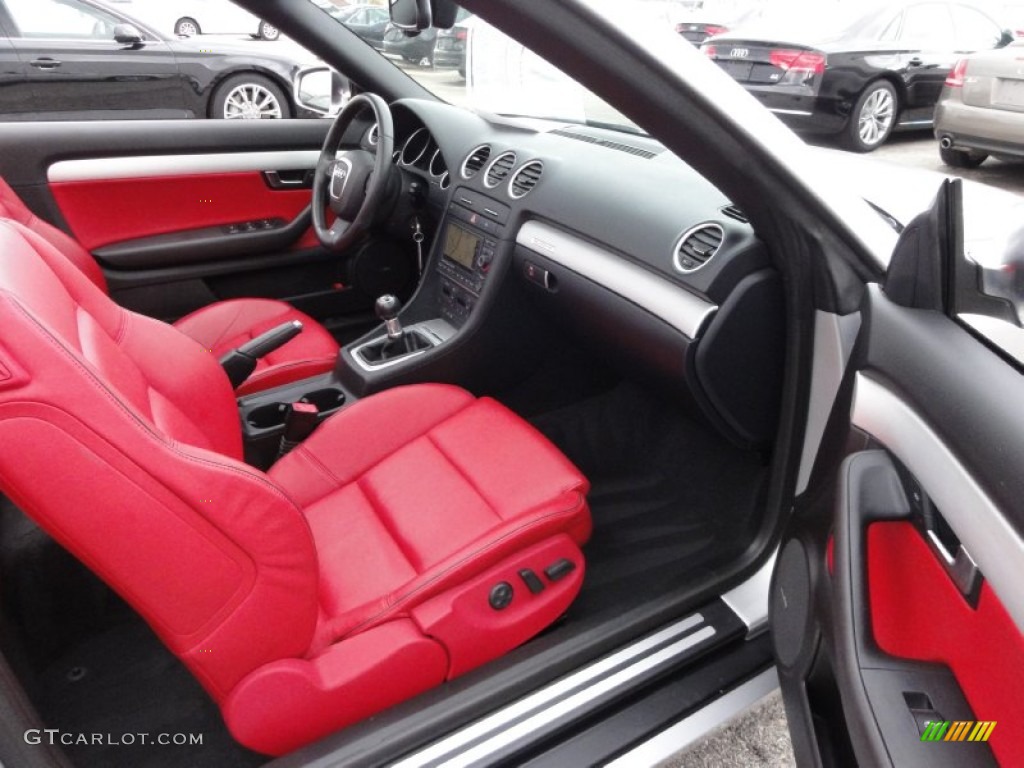 Red Interior 2007 Audi S4 4.2 quattro Cabriolet Photo #54897443