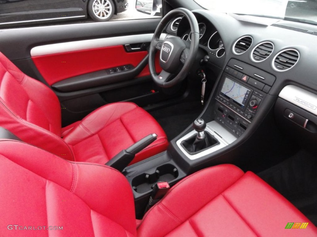 Red Interior 2007 Audi S4 4.2 quattro Cabriolet Photo #54897452