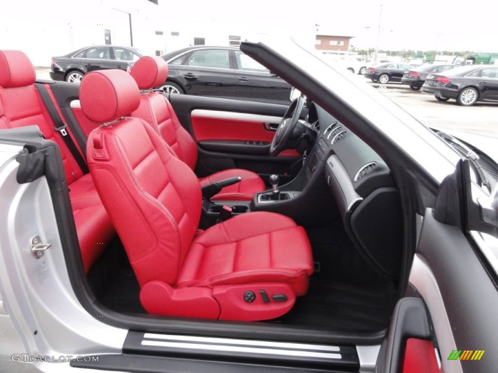 Red Interior 2007 Audi S4 4.2 quattro Cabriolet Photo #54897461