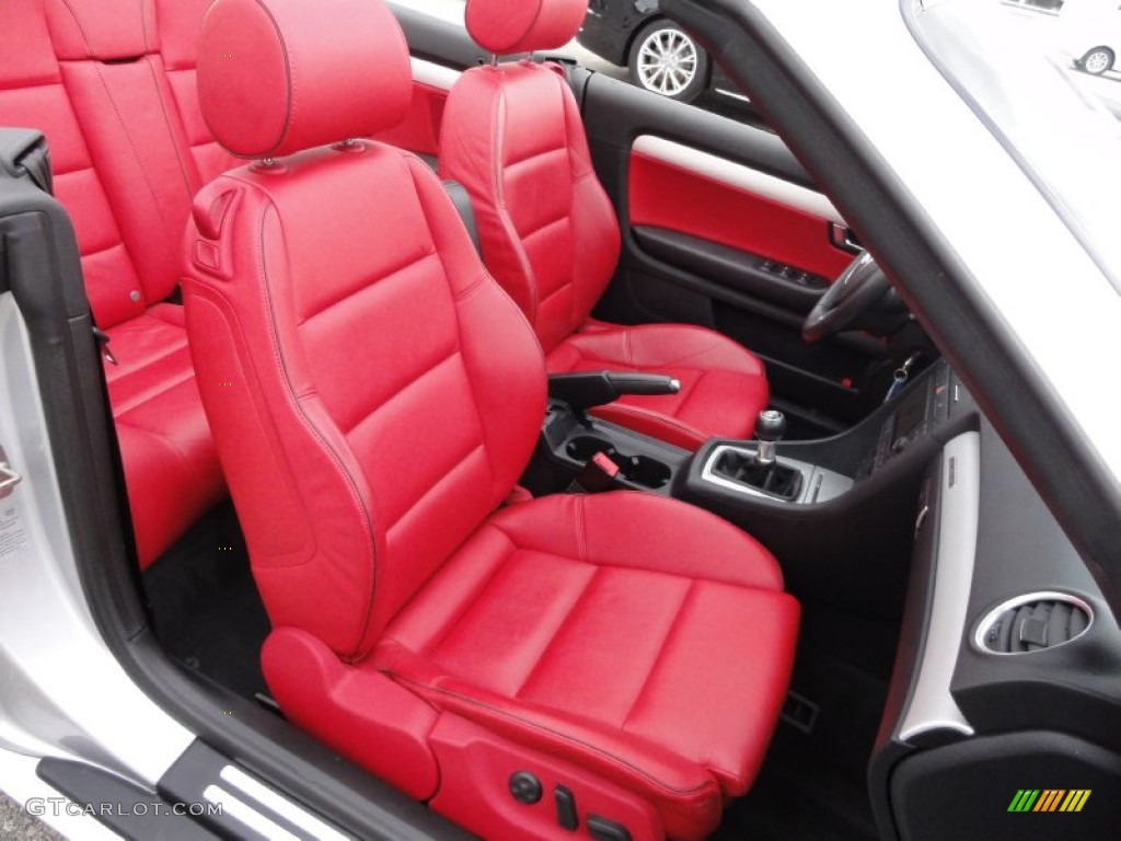 Red Interior 2007 Audi S4 4.2 quattro Cabriolet Photo #54897470
