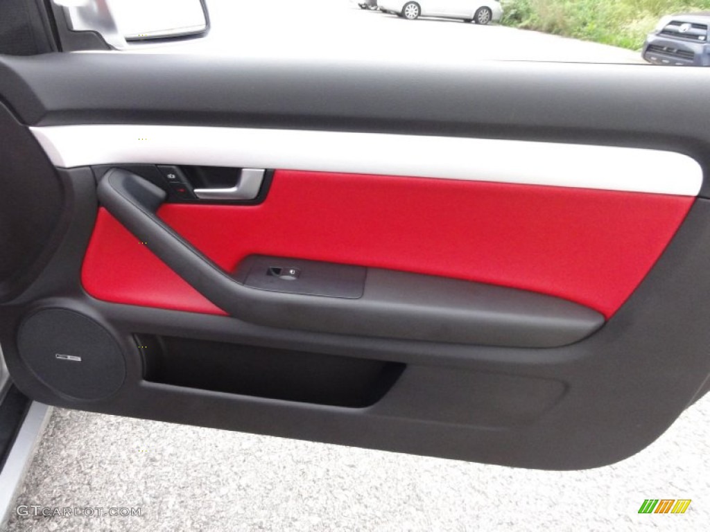 2007 Audi S4 4.2 quattro Cabriolet Red Door Panel Photo #54897488