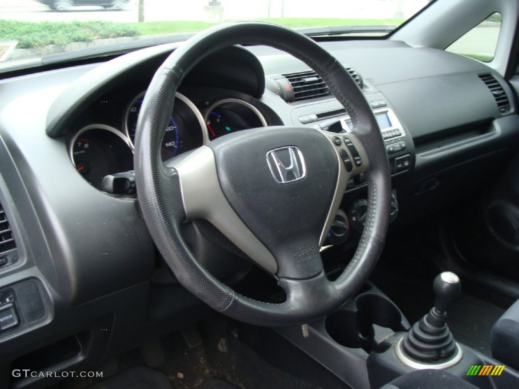 2007 Honda Fit Sport Black Dashboard Photo #54897536