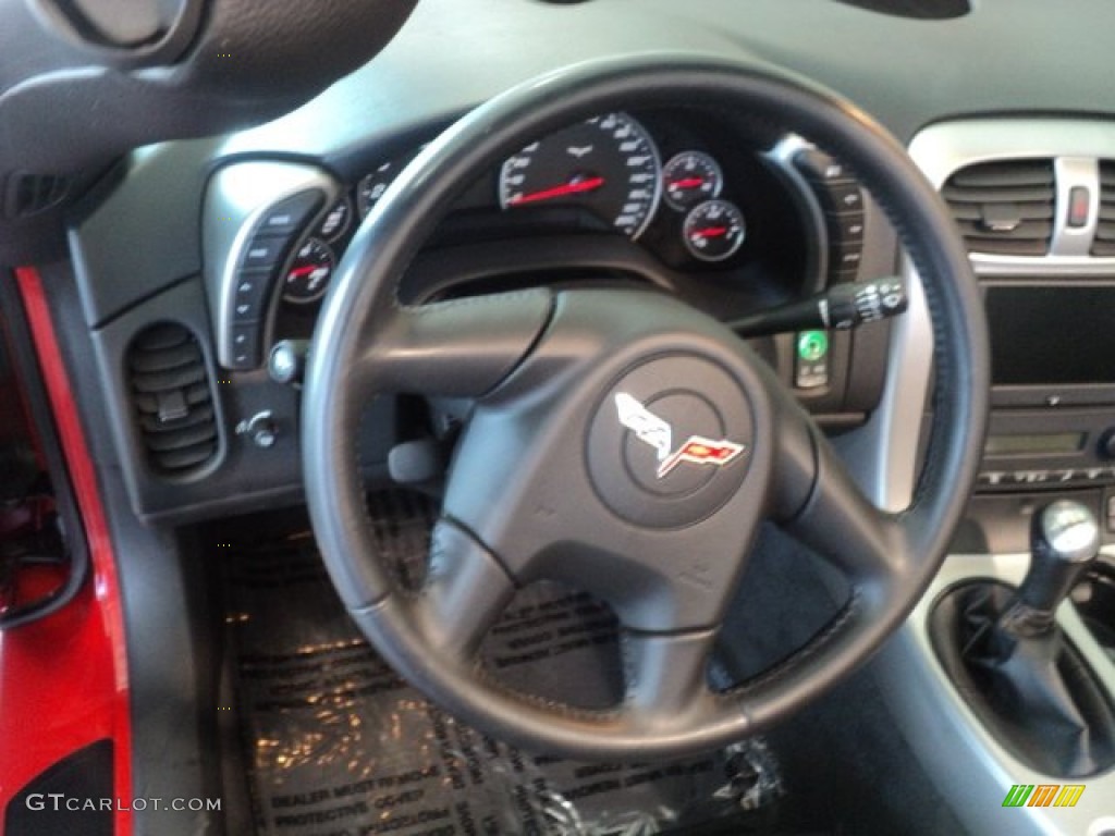 2005 Chevrolet Corvette Convertible Ebony Steering Wheel Photo #54900342