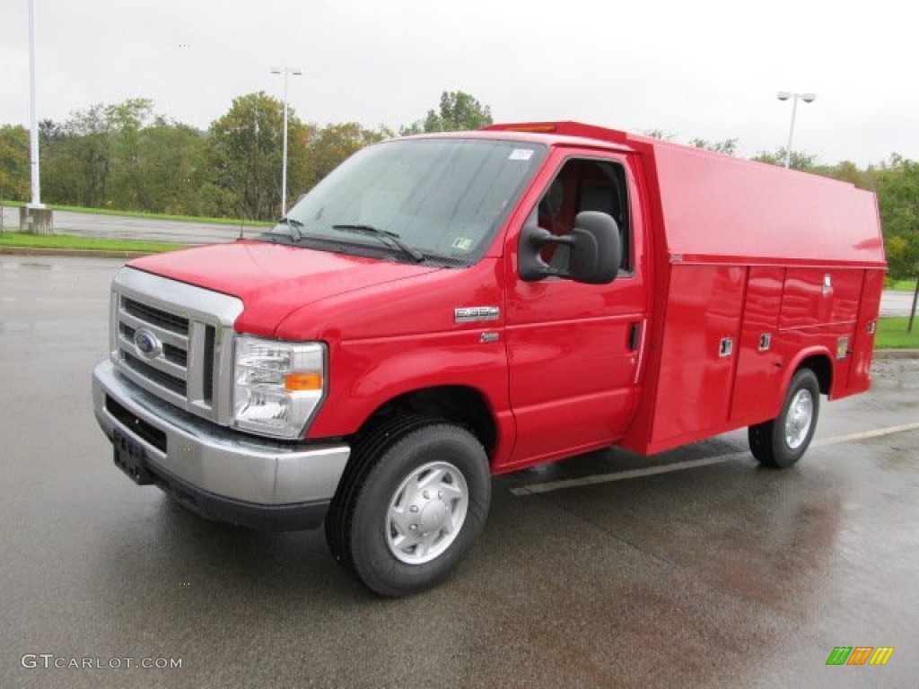Vermillion Red 2011 Ford E Series Cutaway E350 Commercial Utility Truck Exterior Photo #54901538