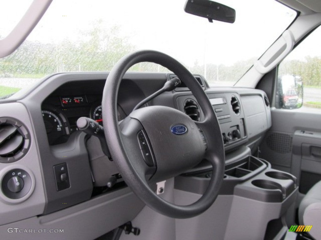 2011 Ford E Series Van E250 Commercial Medium Flint Steering Wheel Photo #54901841