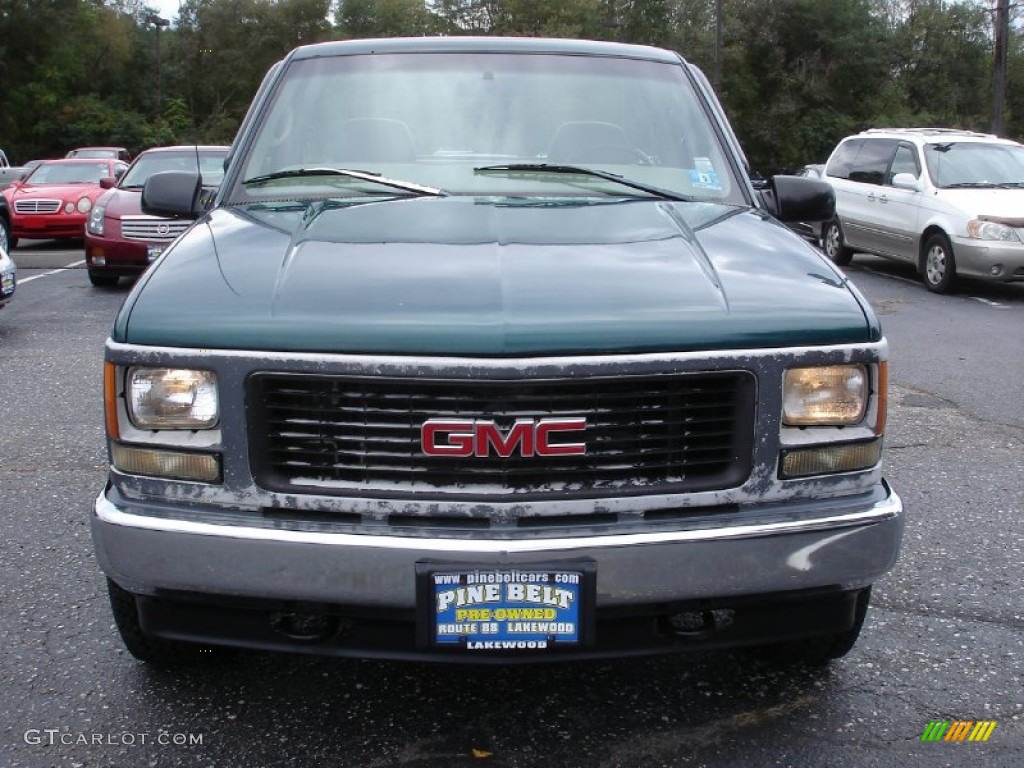 1998 Sierra 1500 SL Regular Cab 4x4 - Laguna Green Metallic / Neutral photo #2