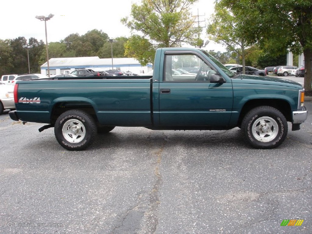 1998 Sierra 1500 SL Regular Cab 4x4 - Laguna Green Metallic / Neutral photo #4