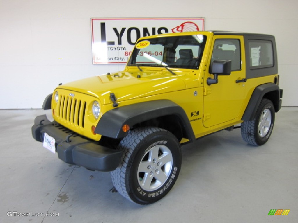 2008 Wrangler X 4x4 - Detonator Yellow / Dark Slate Gray/Medium Slate Gray photo #1