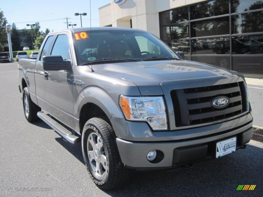 2010 F150 STX SuperCab 4x4 - Sterling Grey Metallic / Medium Stone photo #2