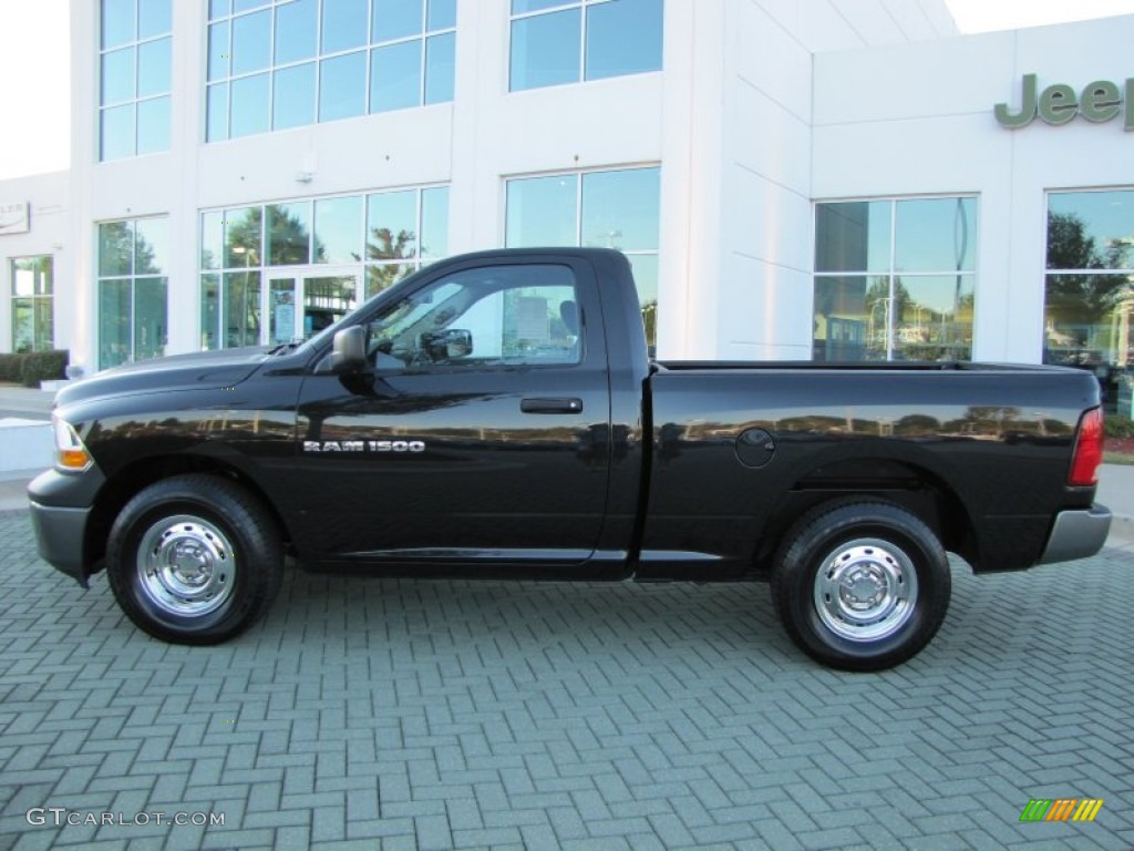 2011 Ram 1500 ST Regular Cab - Brilliant Black Crystal Pearl / Dark Slate Gray/Medium Graystone photo #2