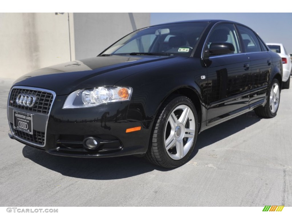 2008 A4 2.0T quattro S-Line Sedan - Brilliant Black / Black photo #4