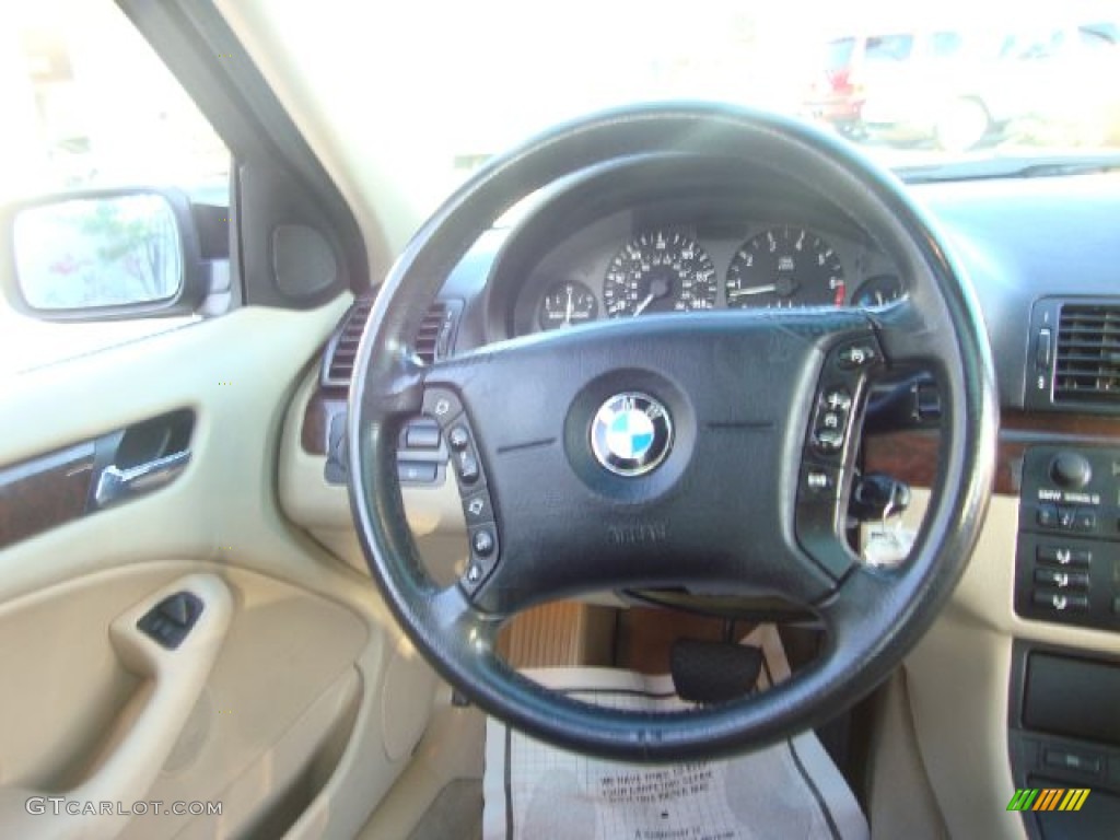 2002 3 Series 325i Sedan - Jet Black / Sand photo #24