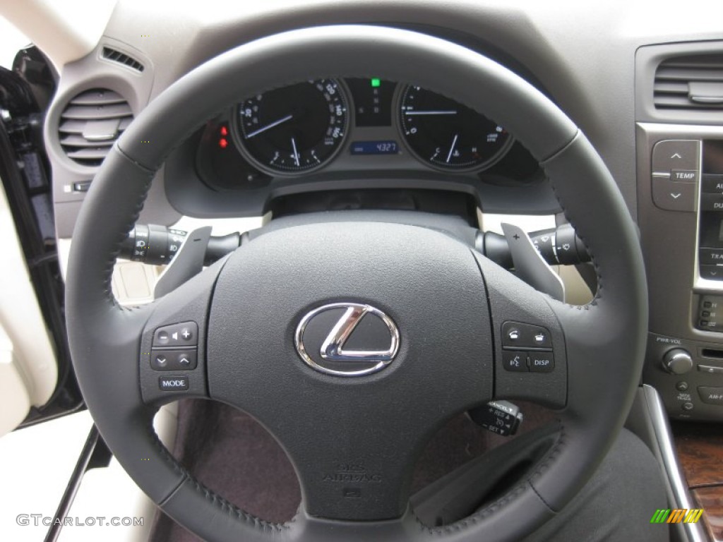 2010 Lexus IS 250 Ecru Beige Steering Wheel Photo #54922468