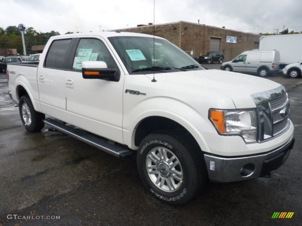 2011 F150 Lariat SuperCrew 4x4 - White Platinum Metallic Tri-Coat / Black photo #1