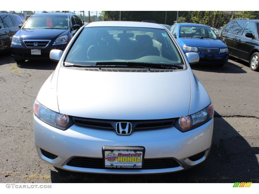 2008 Civic LX Coupe - Alabaster Silver Metallic / Gray photo #2