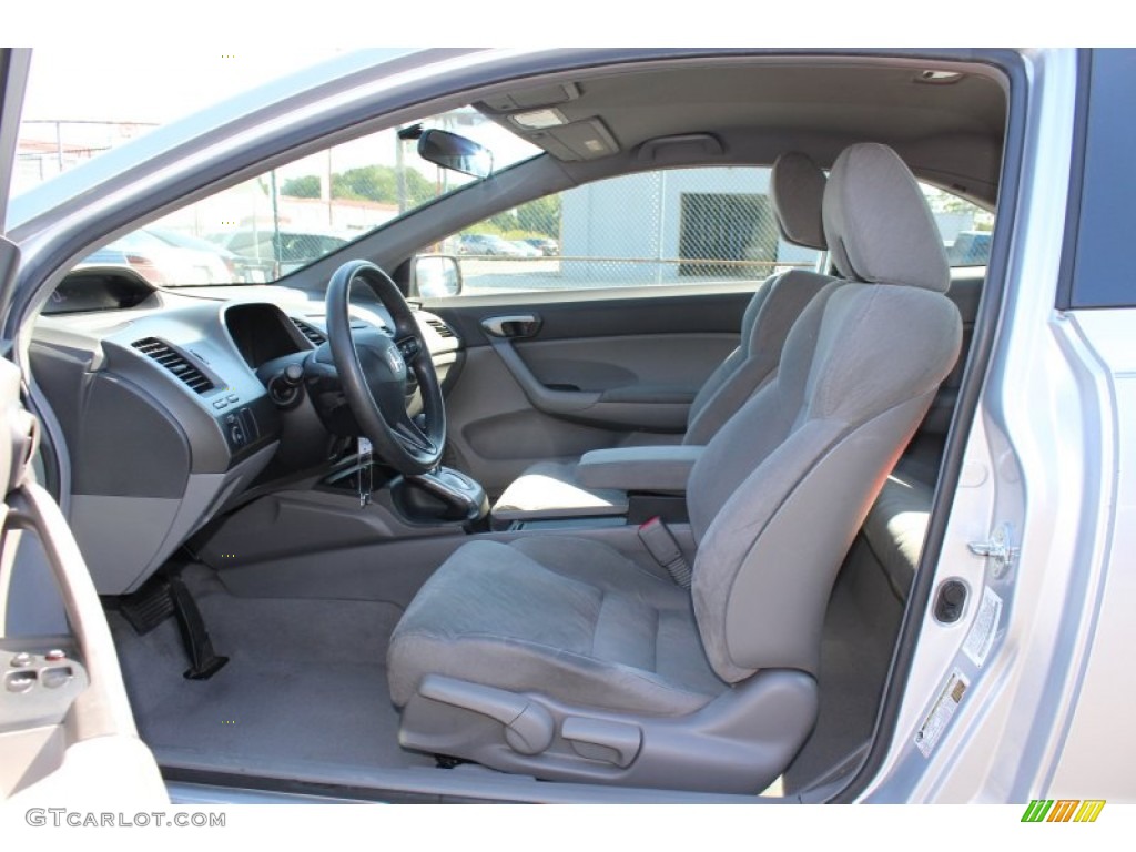 2008 Civic LX Coupe - Alabaster Silver Metallic / Gray photo #7