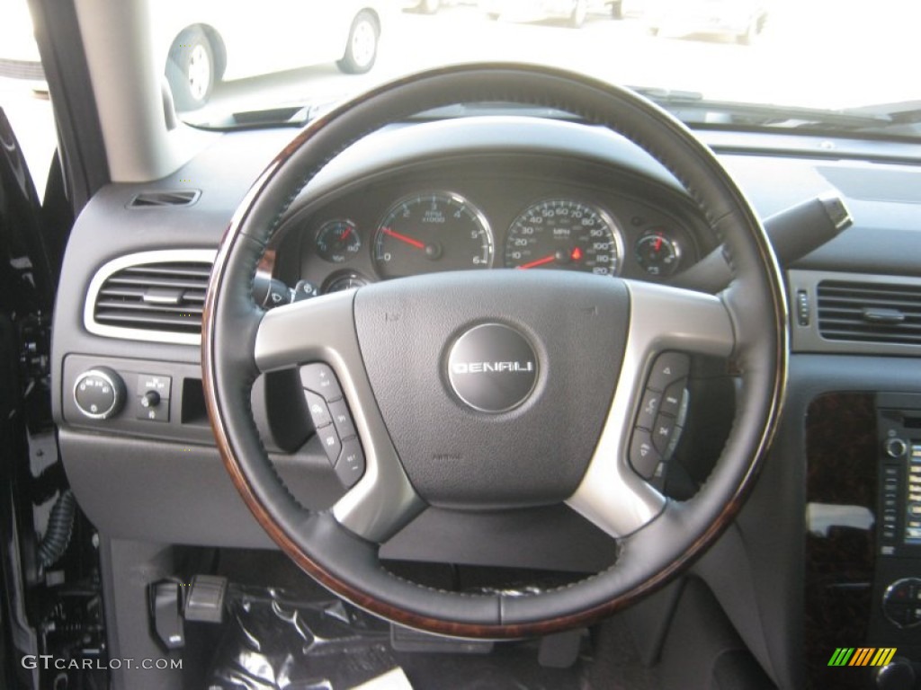 2012 GMC Sierra 1500 Denali Crew Cab Ebony Steering Wheel Photo #54927322