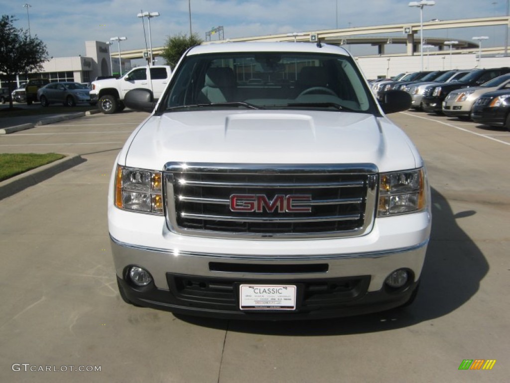 2012 Sierra 1500 SLE Crew Cab - Summit White / Dark Titanium/Light Titanium photo #8