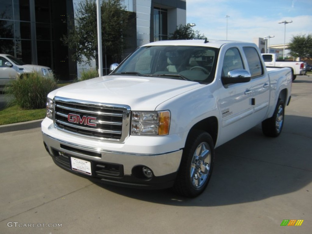 2012 Sierra 1500 SLE Crew Cab - Summit White / Dark Titanium/Light Titanium photo #1