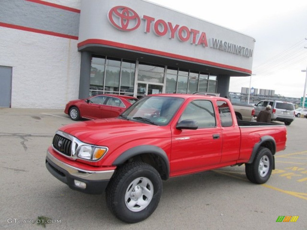 2004 Tacoma SR5 Xtracab 4x4 - Radiant Red / Oak photo #1