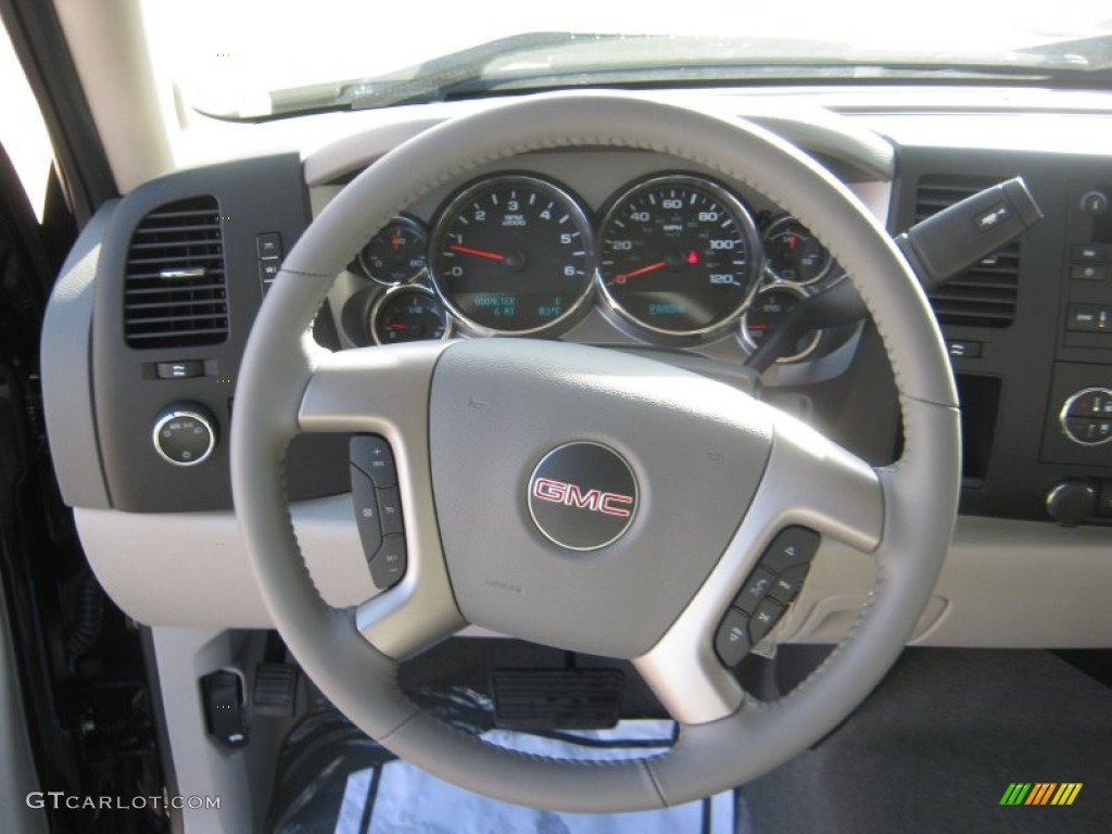 2012 GMC Sierra 1500 SLE Crew Cab Dark Titanium/Light Titanium Steering Wheel Photo #54928024
